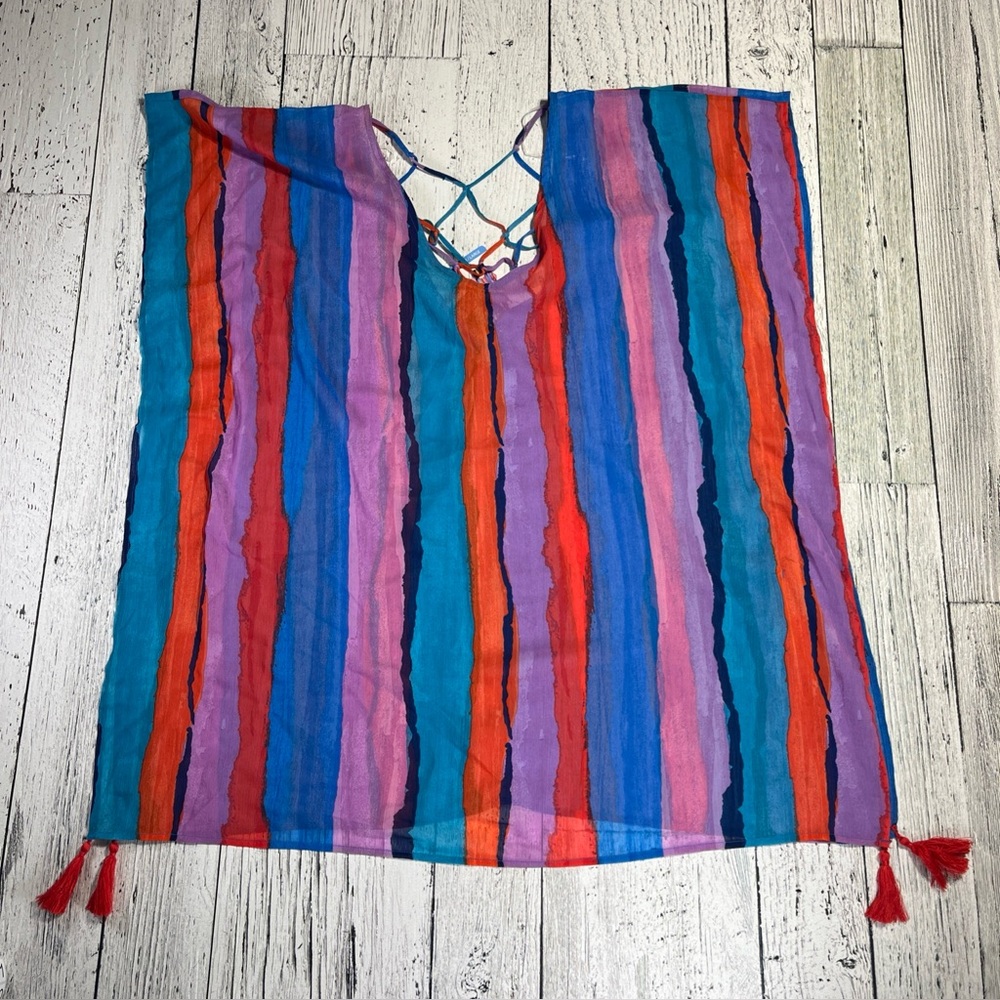 2 pack Palisades Beach Club Swim‎ Cover up Brushed Stripe And Bamboo   M/L